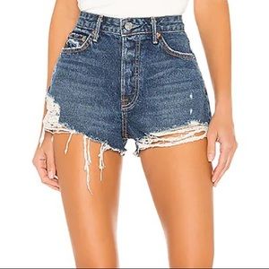 GRLFRND Cindy Cut Off Distressed Jean Short in All Shook Up Size 25